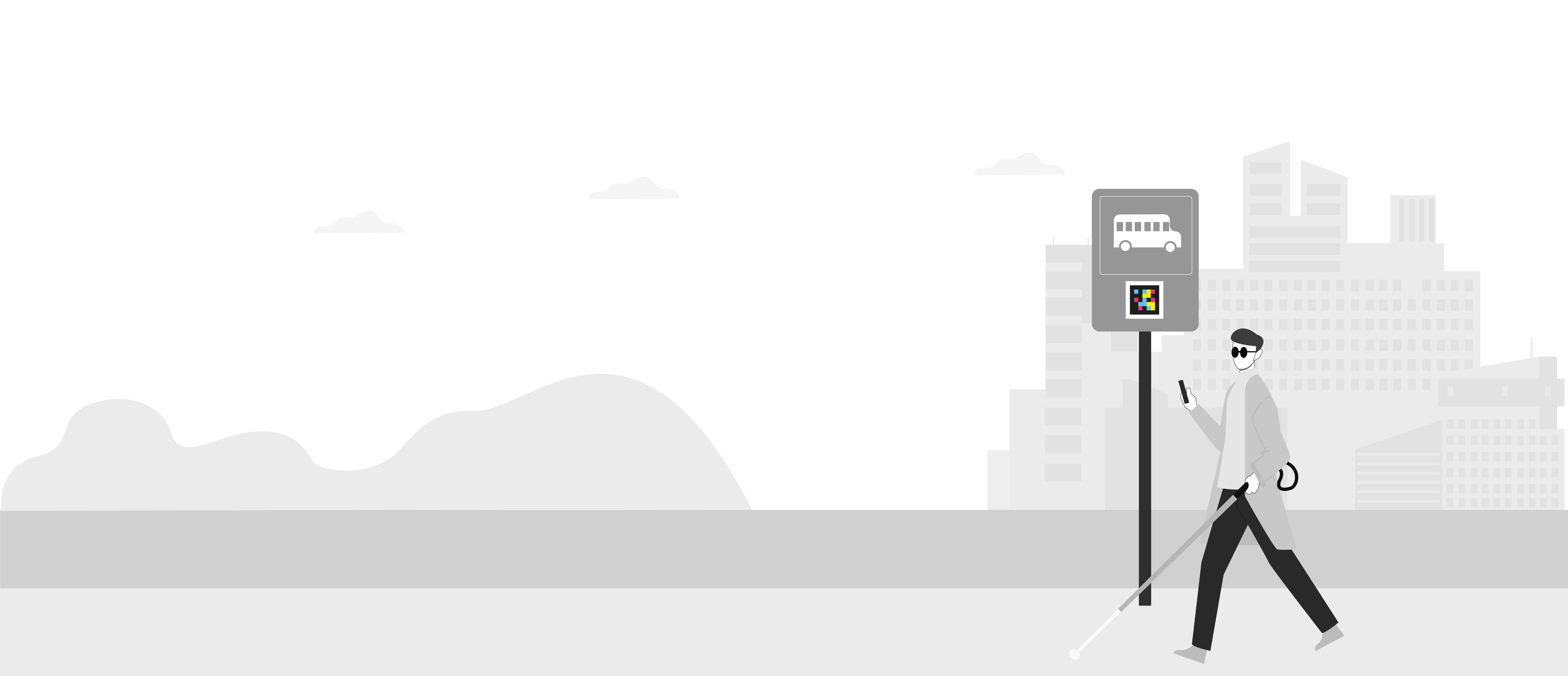 illustration people using navilens at the city